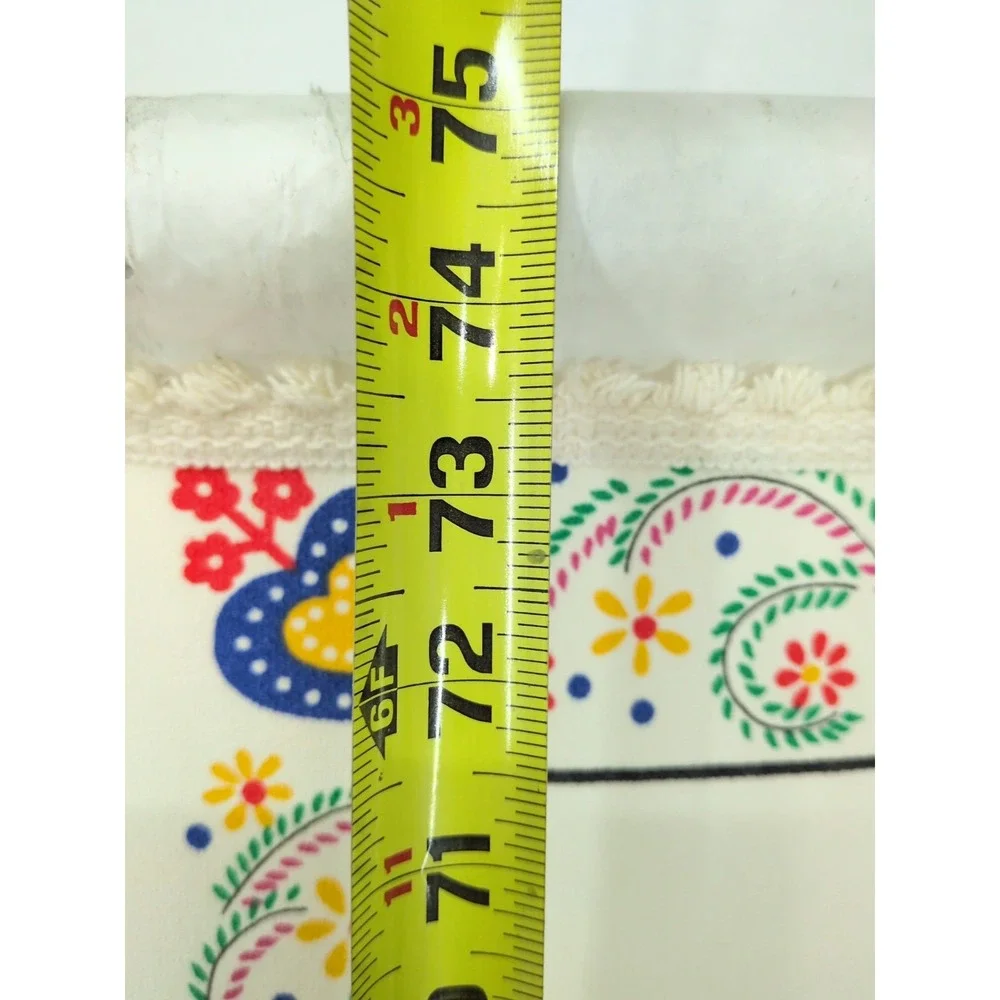 Linen Cotton Portugal Good Luck Rooster Tablecloth  55x73 Folk Art Dala Fabric
